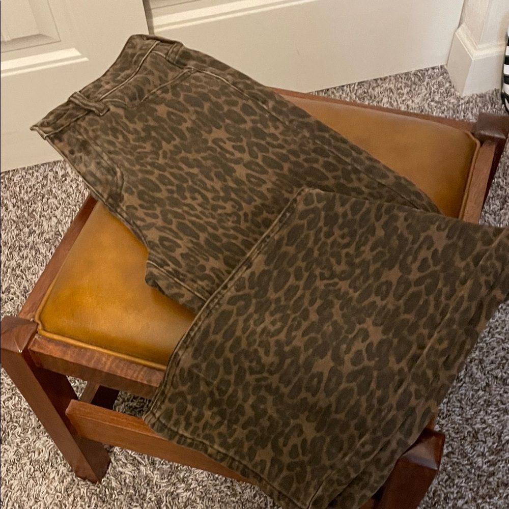 KanCan Leopard Print Jeans - Brown